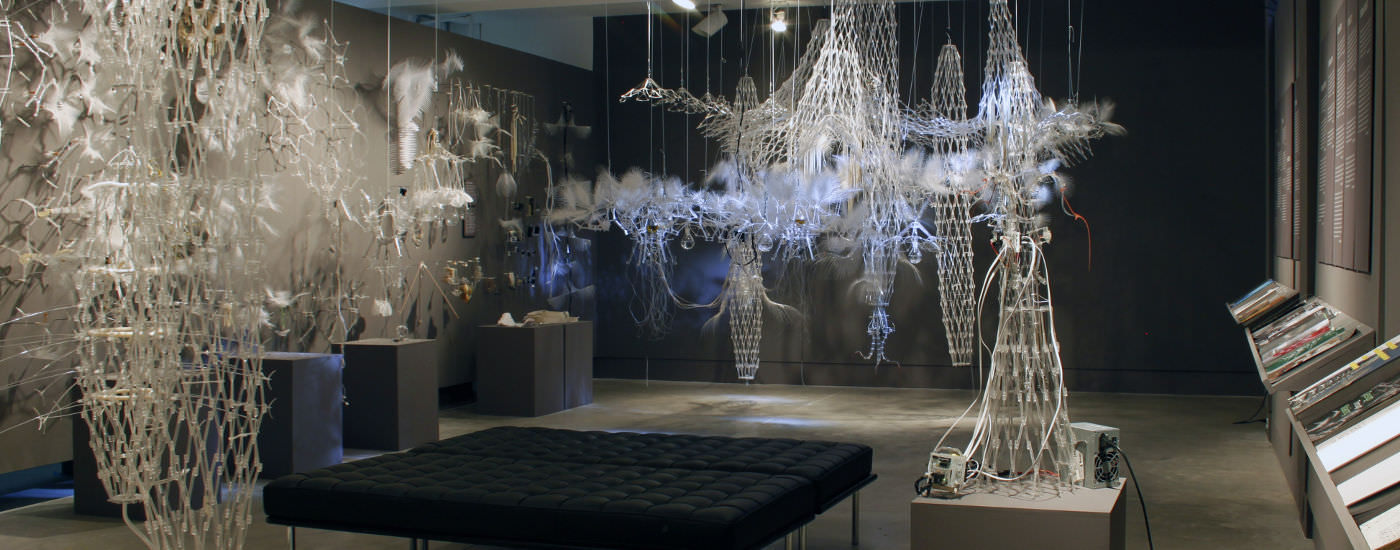 Horizontal detail showing responsive sculpture in installation environment