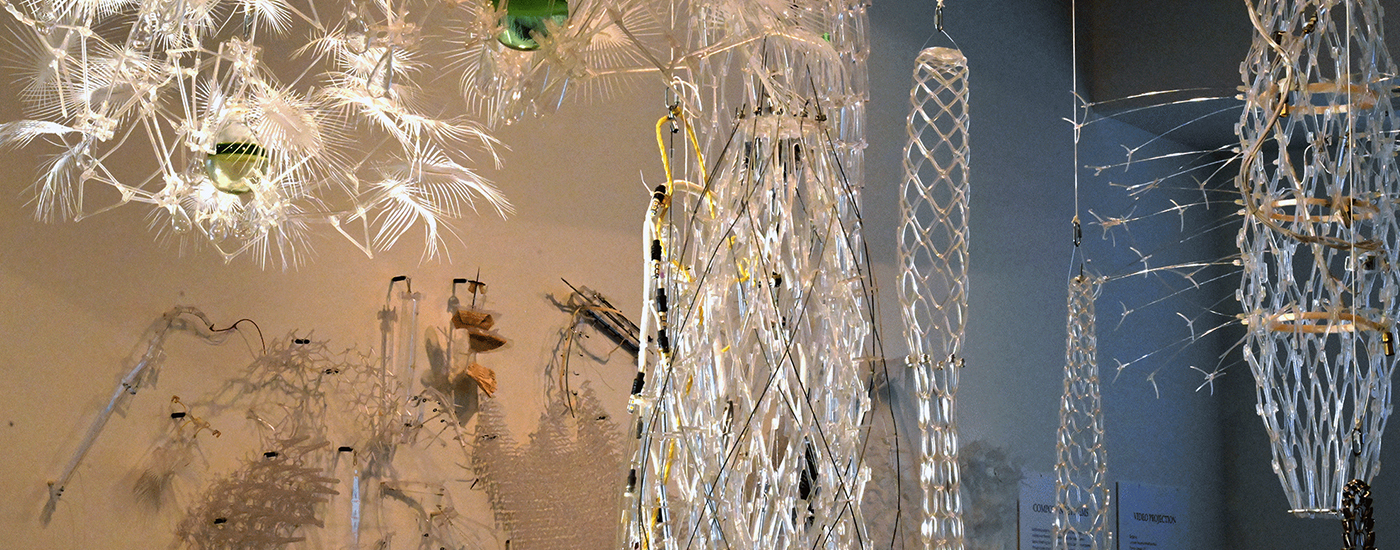 Horizontal detail showing responsive sculpture in installation environment