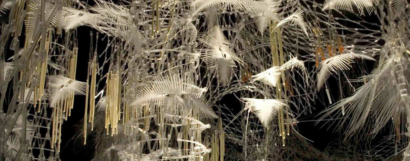 Horizontal detail showing responsive sculpture in installation environment